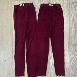 Gap Kids Burgundy (10) Ribbed Leggings-2 pair